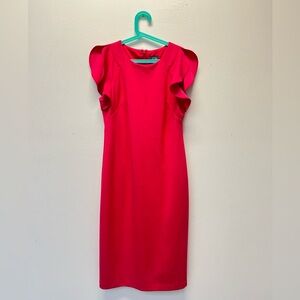 Hot Pink Ruffle Dress by Vince Camuto - size 10